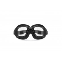 Bertoni Motorcycle Goggles for Helmets with Outriggers - Ventilated Antifog Lens - Adjustable Strap - Mat Black - AF113