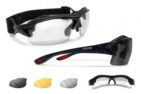 Motorcycle Sunglasses for Prescription Lenses AF399D Shiny Black