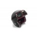 Masque pour Moto - Aviateur Vintage Style - Cuir rouge avec Coutures noir - AF196R - by Bertoni Italy