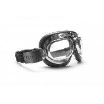 Vintage Motorcycle Goggles with Antifog and Anticrash Lenses - real chromed Steel metal rim - by Bertoni Italy - AF191CRA