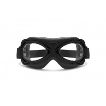 Motorcycle Vintage Aviator Goggles Matt Black - Compact Size Suitable for all Faces and Ladies by Bertoni Italy AF77
