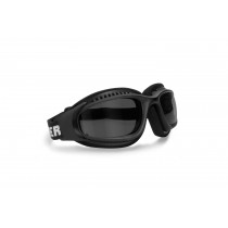 Bertoni Motorcycle Goggles for Helmets with Outriggers - Ventilated Antifog Lens - Adjustable Strap - Mat Black - AF113