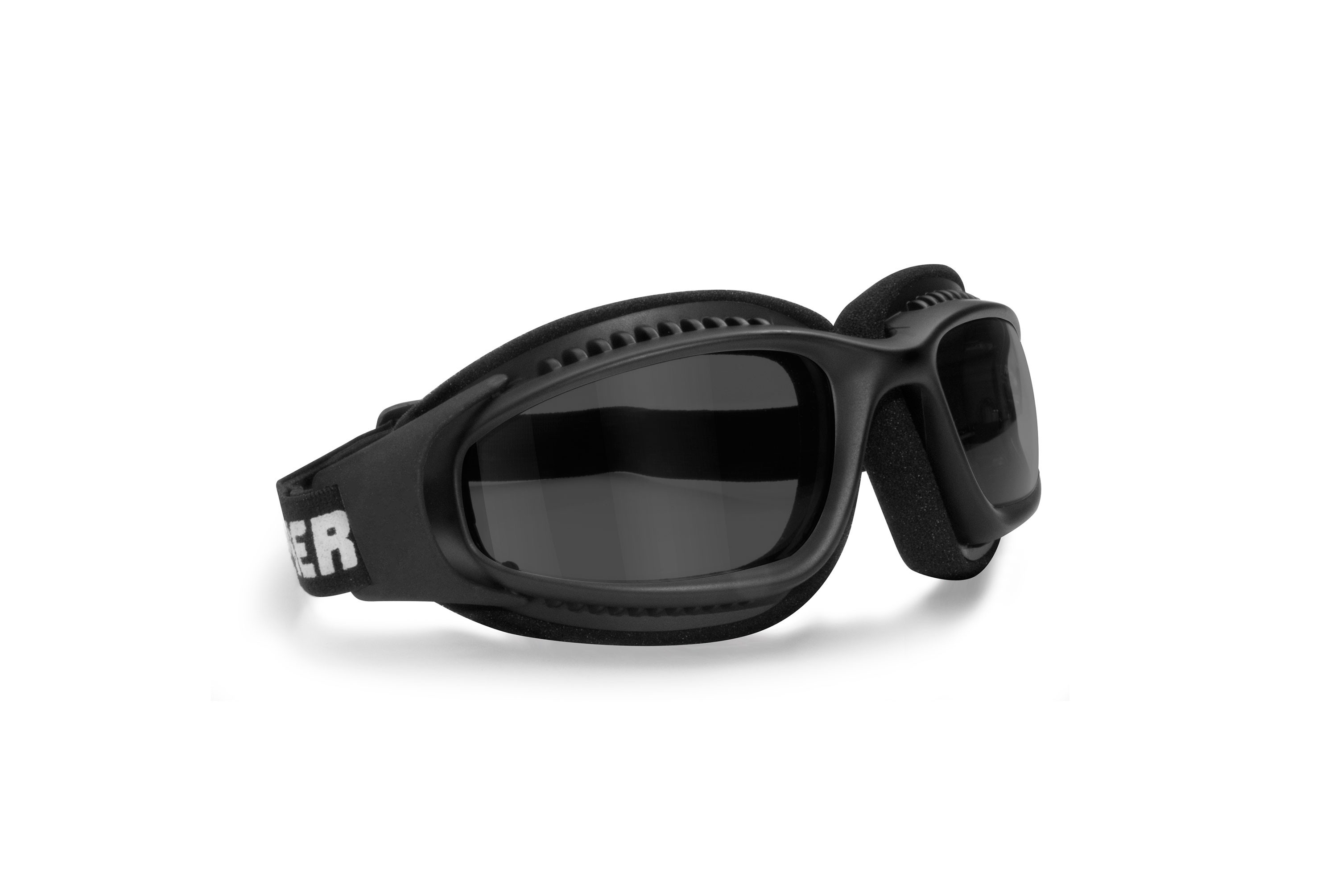Bertoni Motorcycle Goggles for Helmets with Outriggers - Ventilated Antifog Lens - Adjustable Strap - Mat Black - AF113