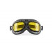 Maschera Occhiali Moto Vintage - Nero Lente Gialla - by Bertoni Italy AF195B
