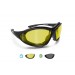 Occhiali per Moto Convertibili in Maschera con Lenti Fotocromatiche Polarizzate Gialle Guida Notturna by Bertoni Italy P333FTA 