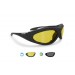 Gafas Fotocromaticas Polarizadas Antireflejo para Moto - Lente Amarilla Para Conducción Nocturna - Bertoni Italy - P125FTA negro opaco