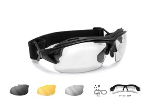 Motorcycle Prescription Glasses and Goggles – 3 Interchangeable Antifog Lenses - Removable Clip for Pescription Lenses - Interchangeable Arms and Strap – AF399 by Bertoni Italy 