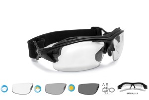 Photochromic Motorcycle Sunglasses for Prescription Lenses F399A | Bertoni Italy