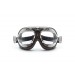Vintage Motorcycle Goggles with Antifog and Anticrash Lenses - real chromed Steel metal rim - by Bertoni Italy - AF191CRB